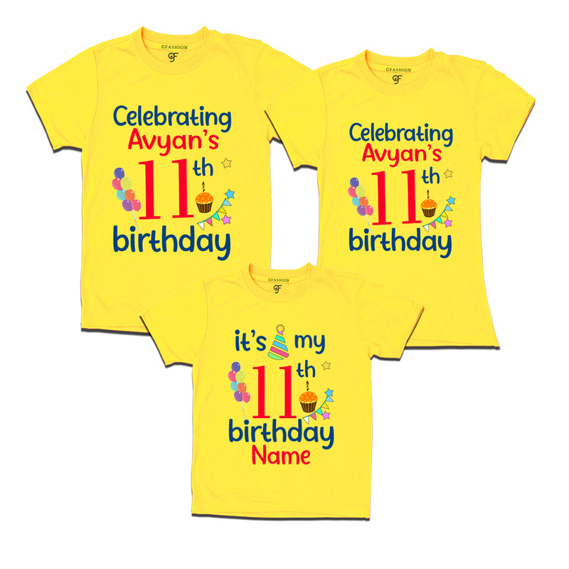 11th birthday name customized t shirts with family