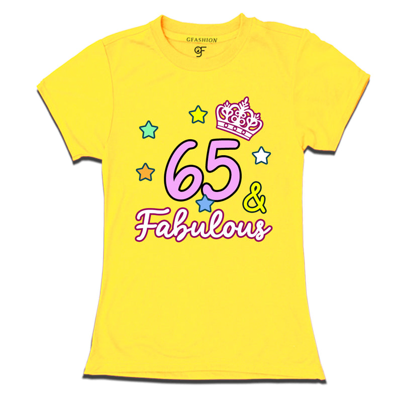 65 & Fabulous birthday women t shirts for 65th birthday