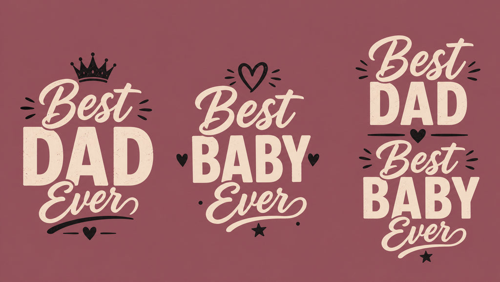 Best Dad Ever and Best Baby Ever matching father and baby T-shirt combo design.