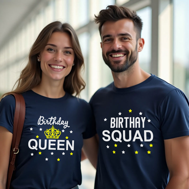 Birthday Queen and Birthday Squad T-shirts for Family and Friends