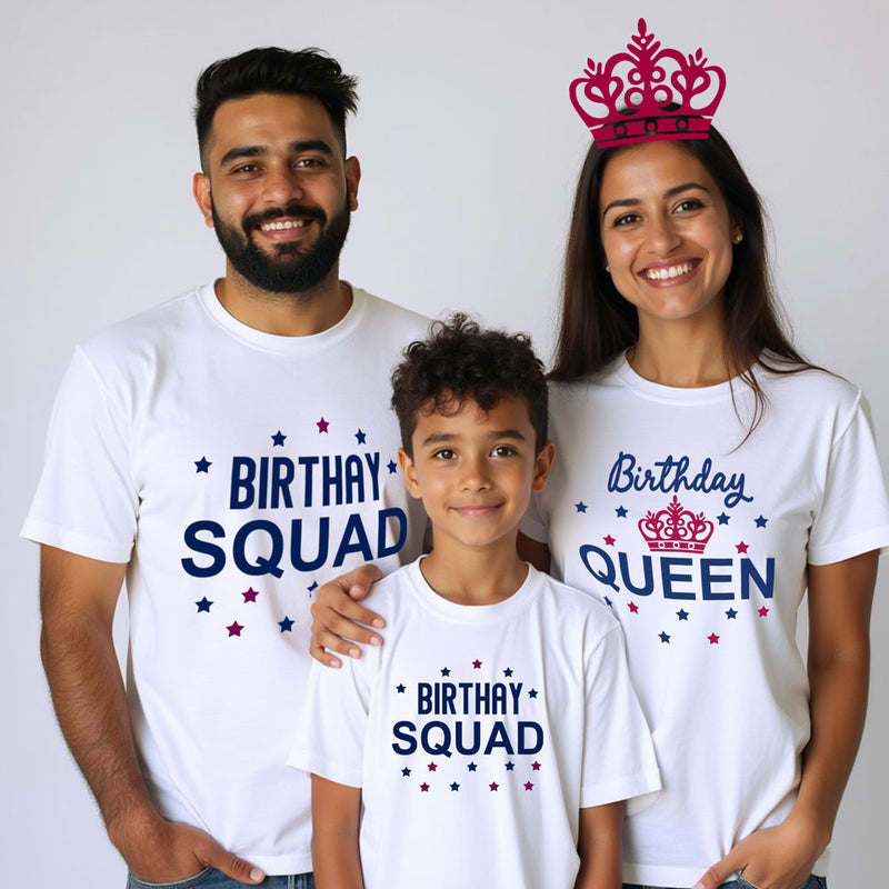 Birthday Queen and Birthday Squad T-shirts for Family and Friends