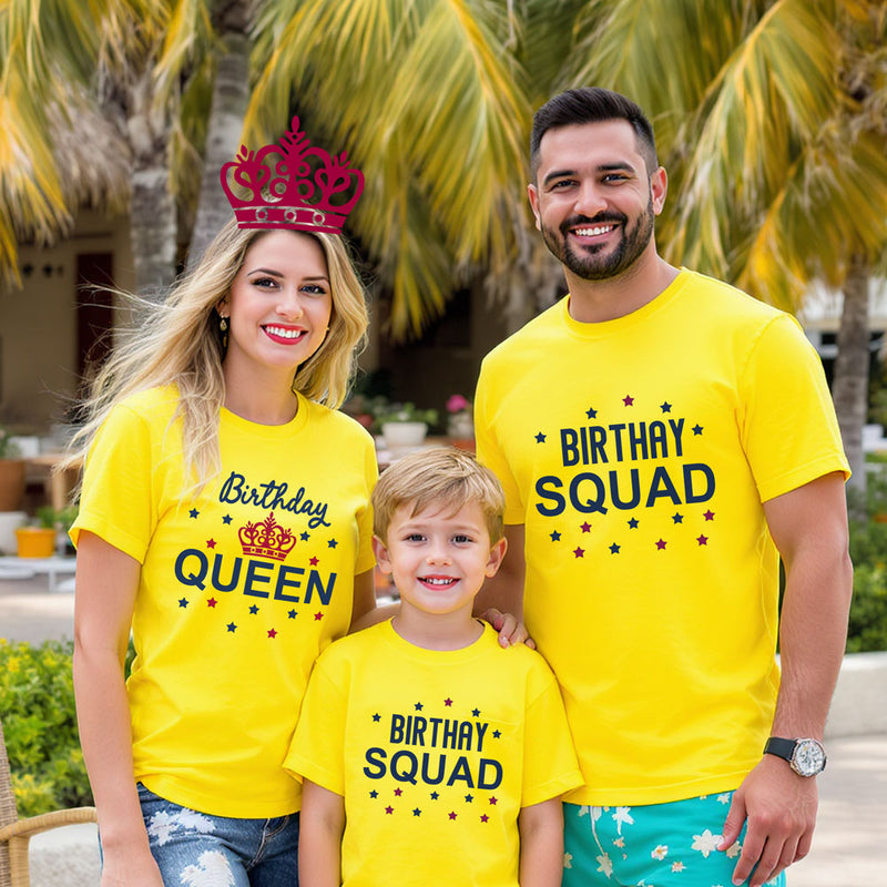 Birthday Queen and Birthday Squad T-shirts for Family and Friends