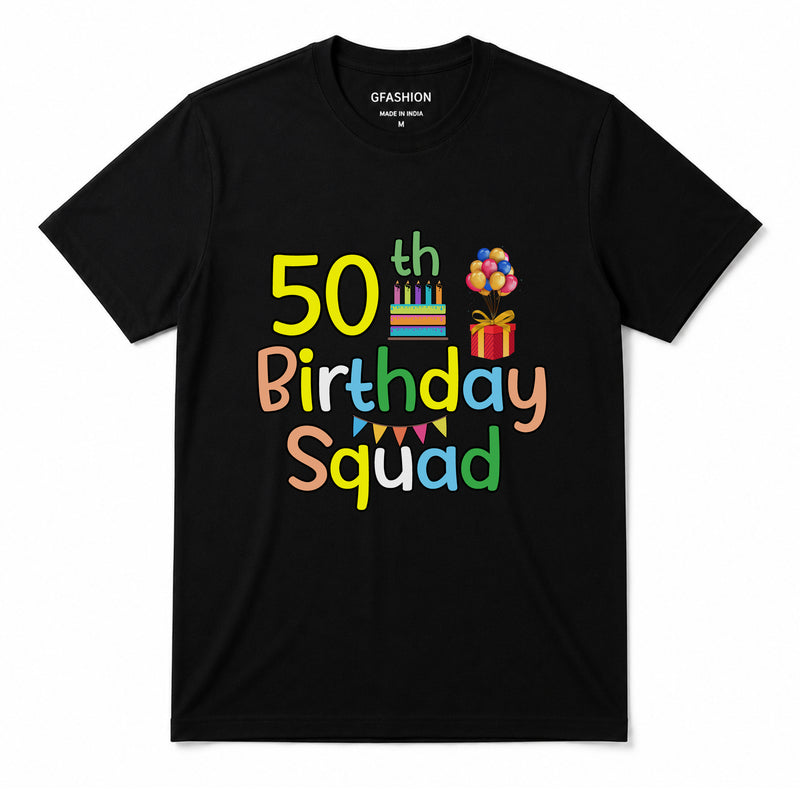 Custom Age Birthday Squad T-Shirt for Family & Friends