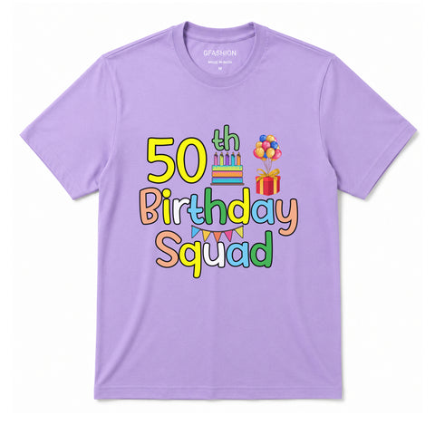 Custom Age Birthday Squad T-Shirt for Family & Friends