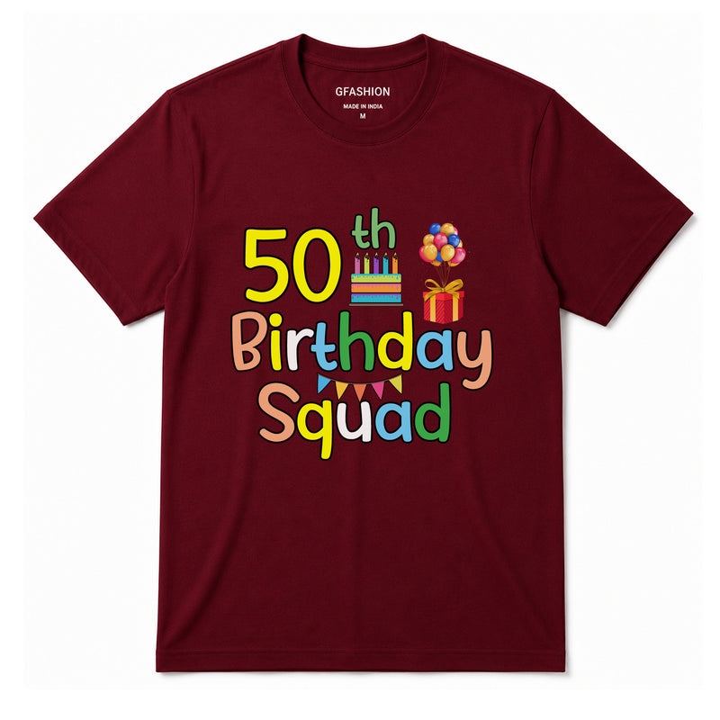 Custom Age Birthday Squad T-Shirt for Family & Friends