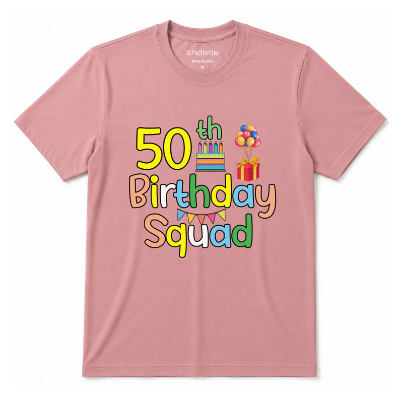 Custom Age Birthday Squad T-Shirt for Family & Friends