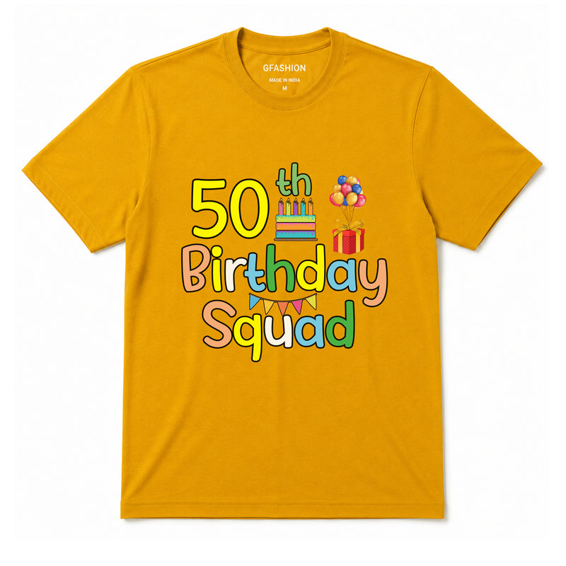 Custom Age Birthday Squad T-Shirt for Family & Friends