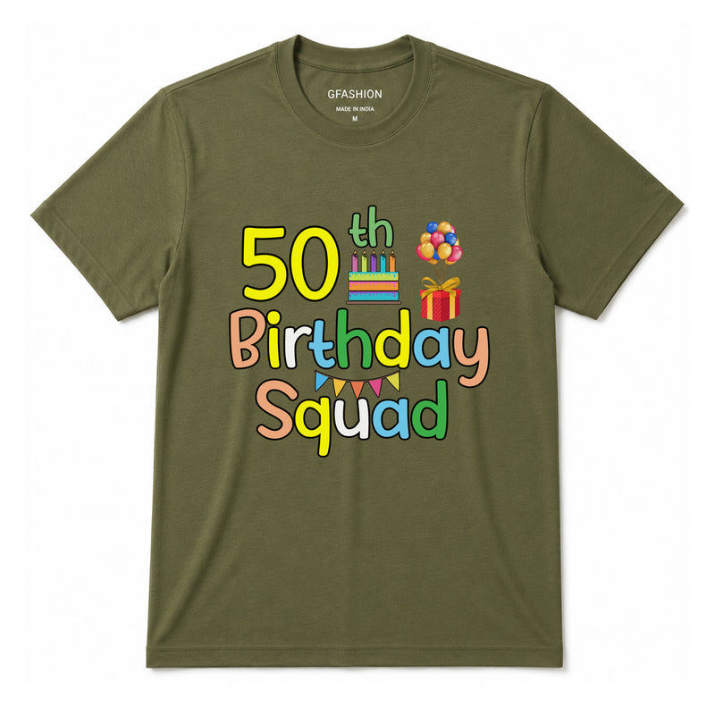 Custom Age Birthday Squad T-Shirt for Family & Friends