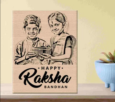 Customize Wooden Photo Frame gift to brother as sibilng love for Rakshabhandan day