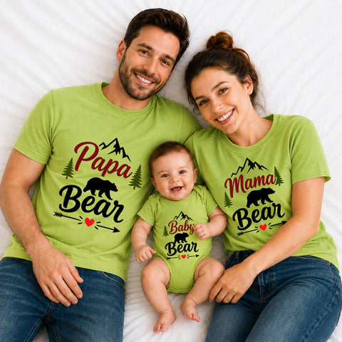 Papa Bear Mama Bear Baby Bear Family T-Shirts