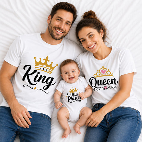 King Queen Little Prince Family T-Shirts