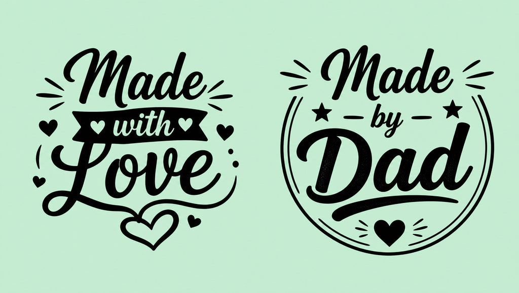 Made with Love and Made by Dad matching father and baby T-shirt design.