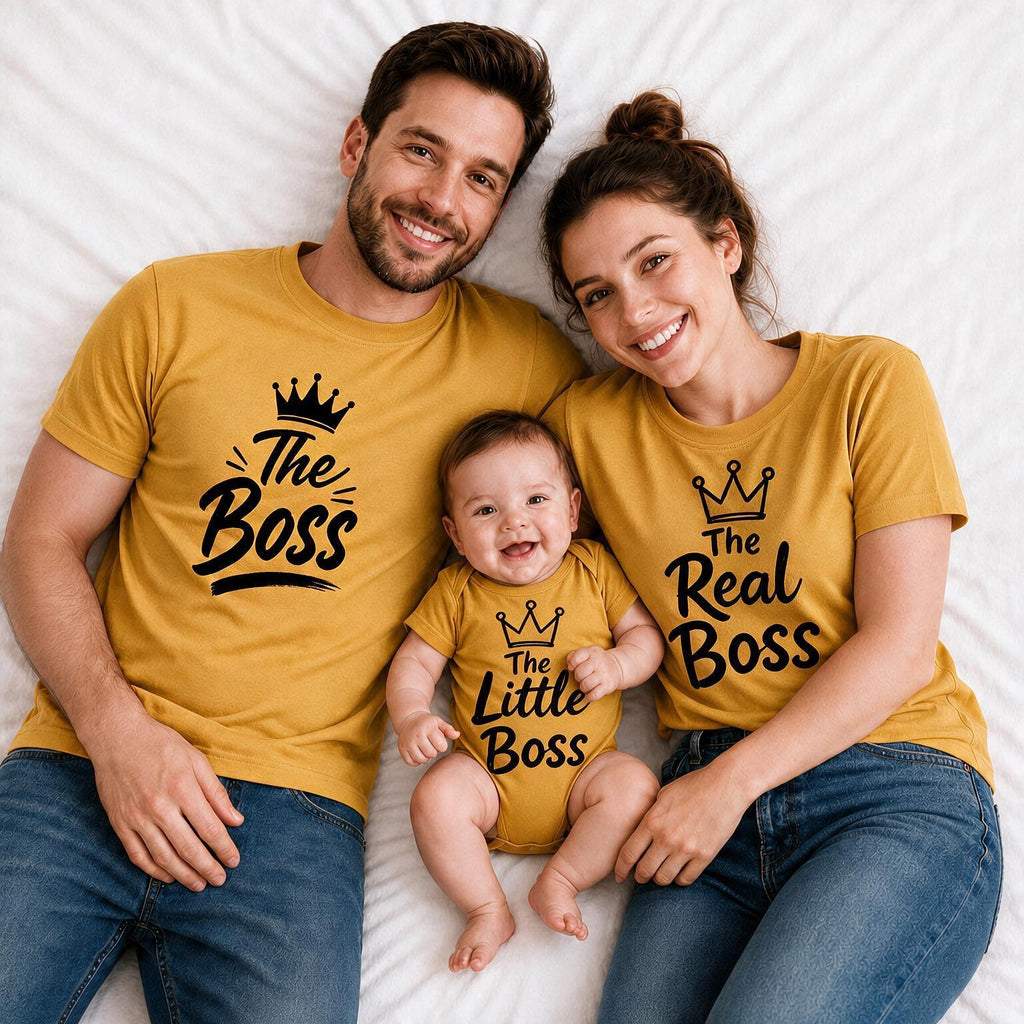 The Boss Little Boss Real Boss Matching Family T-Shirts