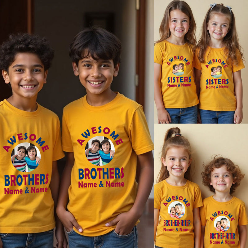 siblings photo customize tshirts awesome brothers and sisters