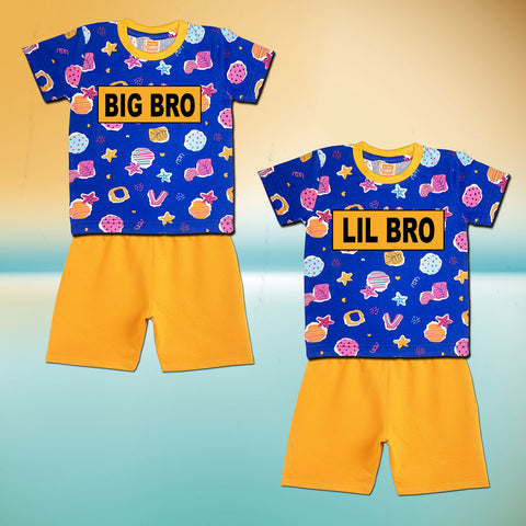 Big bro Lil Bro T-shirts with yellow shorts