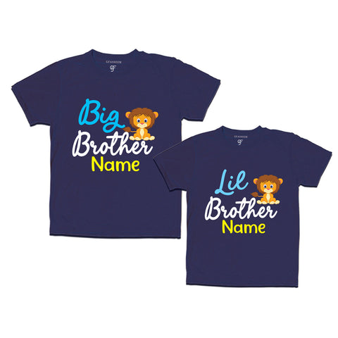 Big Brother lil brother tshirts with tiger print for boys