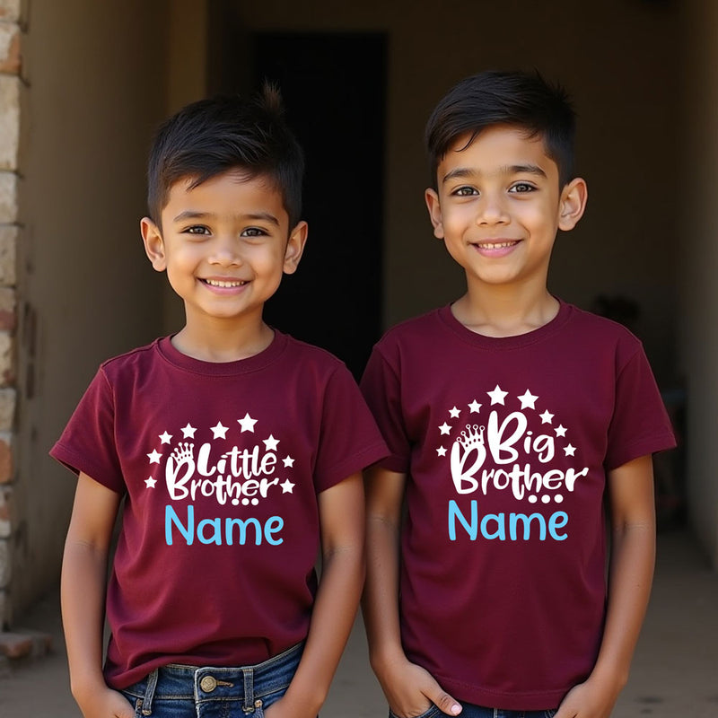 Big Brother Name-Little Brother Name Print t-shirts
