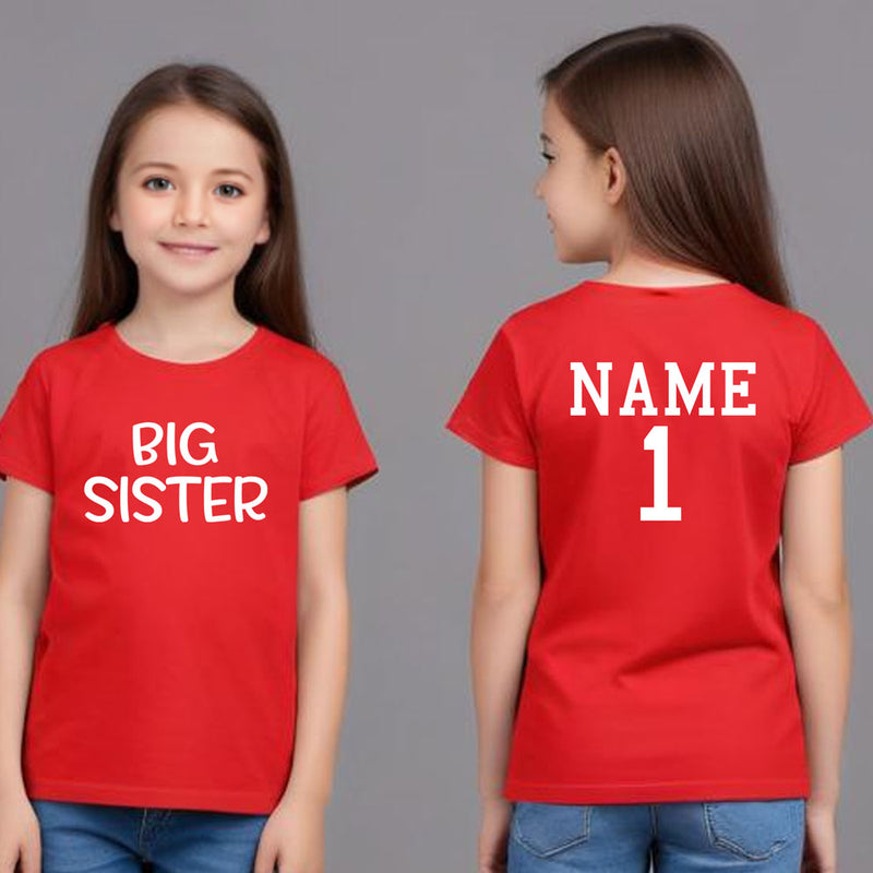 Big Sister girls t-shirts name number personalized