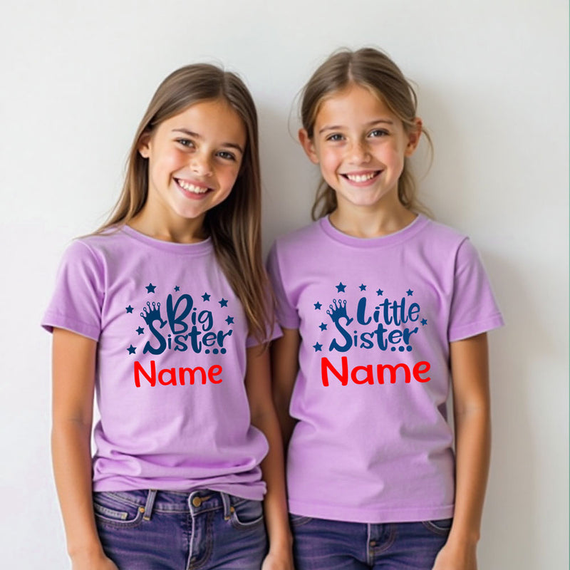 Big Sister Little Sister T-shirts with name