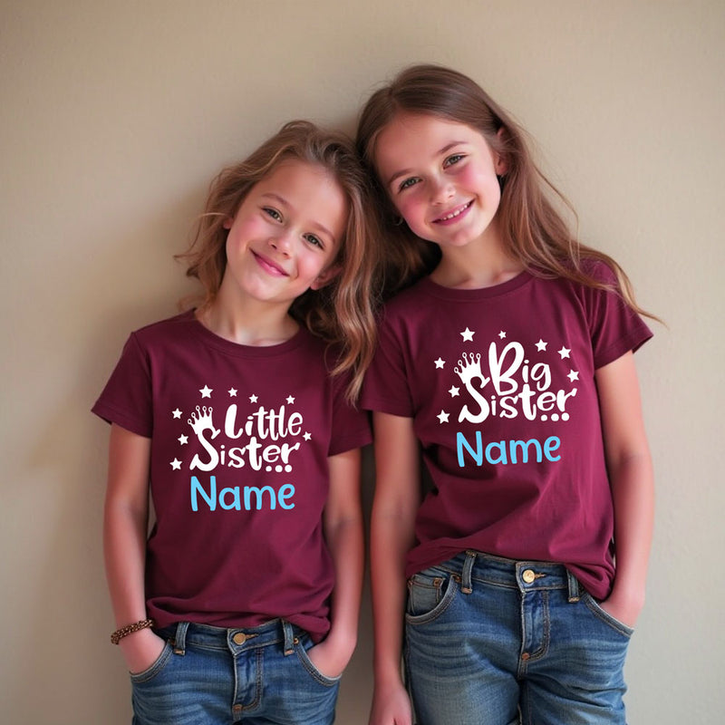 Big Sister Little Sister T-shirts with name