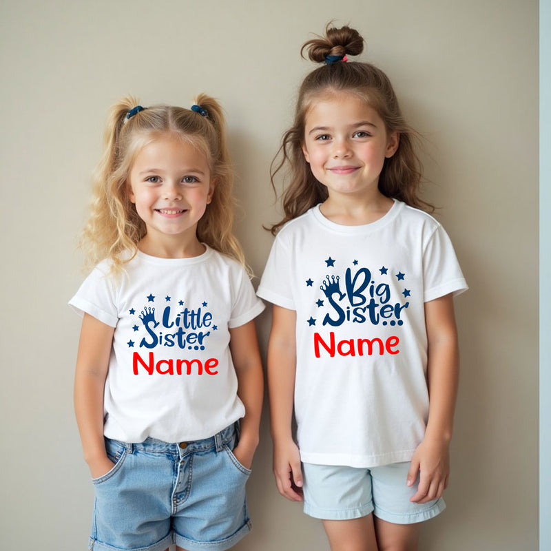 Big Sister Little Sister T-shirts with name