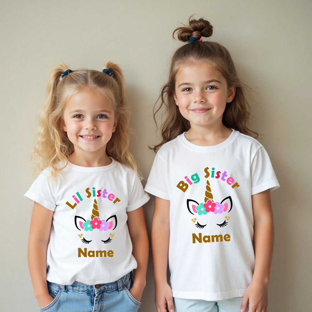 Big Sister Lil Sister unicorn Print