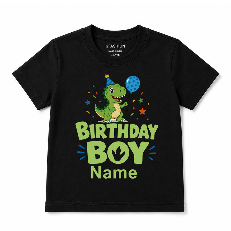 Personalized Birthday Boy Dinosaur T-Shirt for Kids