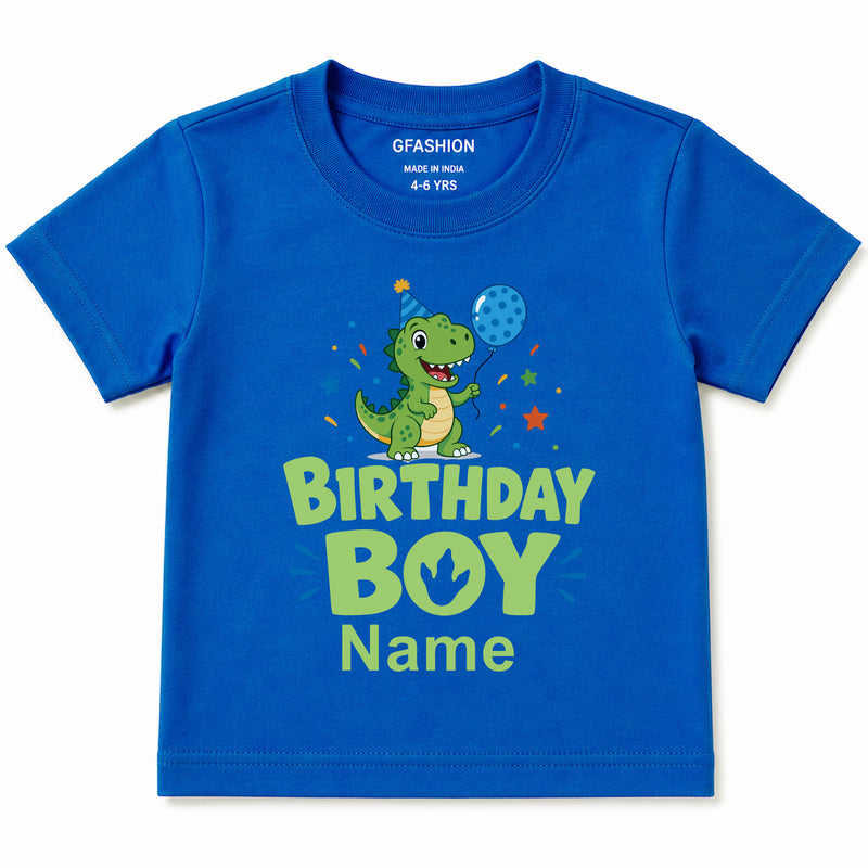 Personalized Birthday Boy Dinosaur T-Shirt for Kids
