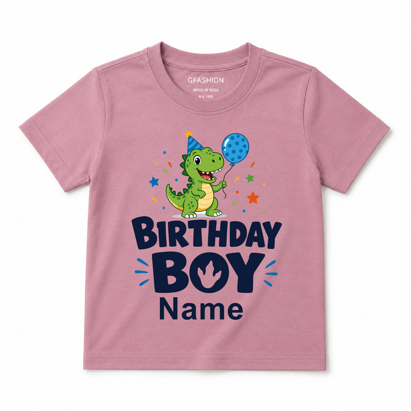 Personalized Birthday Boy Dinosaur T-Shirt for Kids