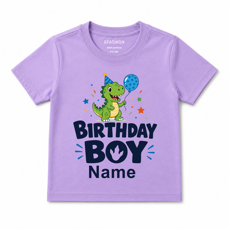 Personalized Birthday Boy Dinosaur T-Shirt for Kids