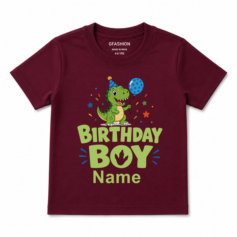 Personalized Birthday Boy Dinosaur T-Shirt for Kids