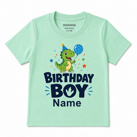 Personalized Birthday Boy Dinosaur T-Shirt for Kids