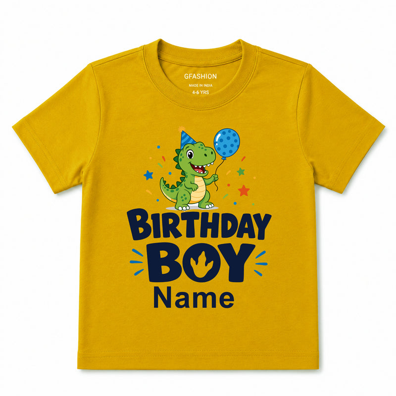 Personalized Birthday Boy Dinosaur T-Shirt for Kids
