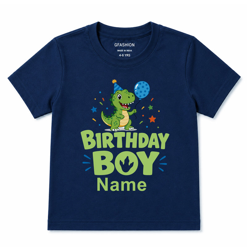 Personalized Birthday Boy Dinosaur T-Shirt for Kids