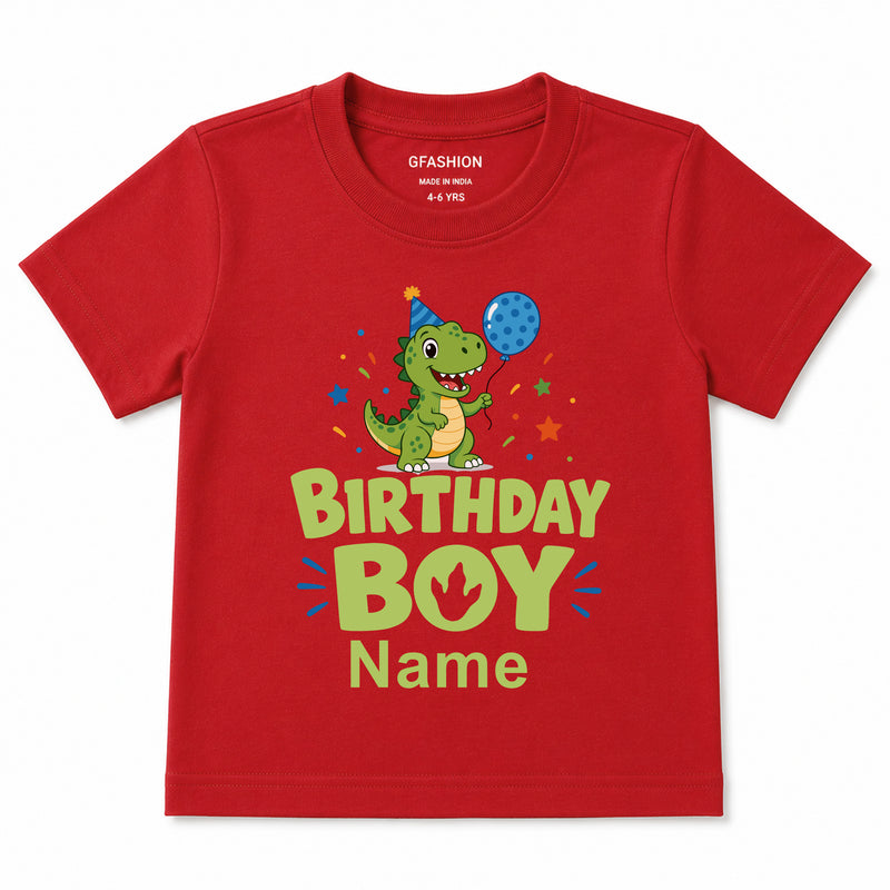 Personalized Birthday Boy Dinosaur T-Shirt for Kids