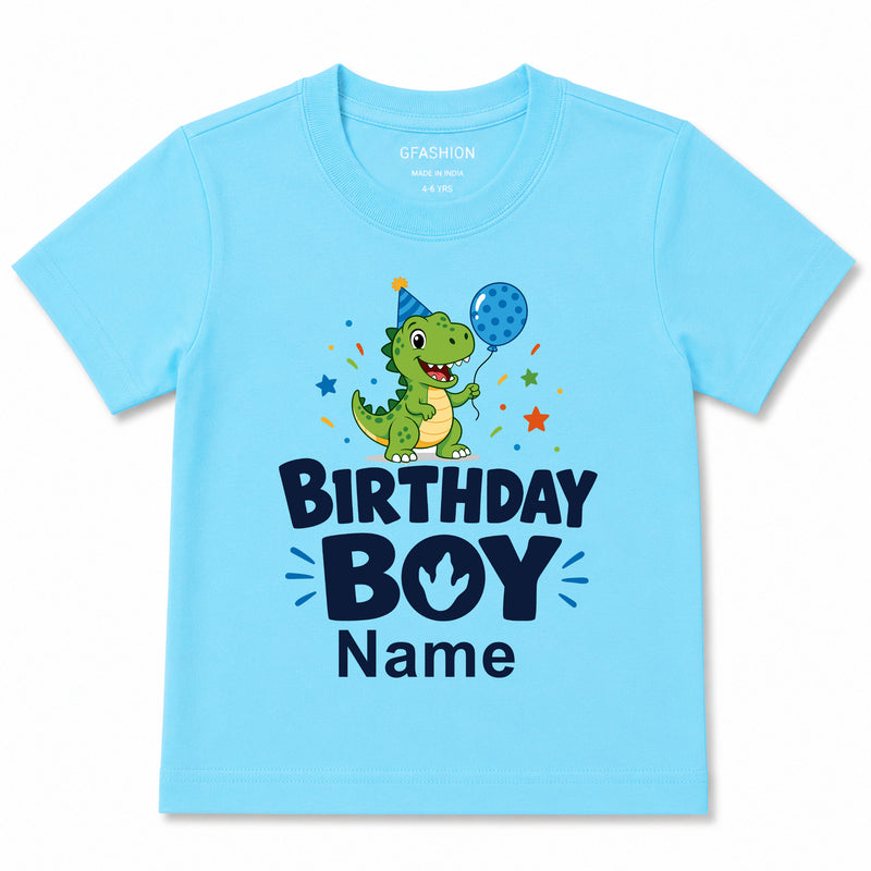 Personalized Birthday Boy Dinosaur T-Shirt for Kids