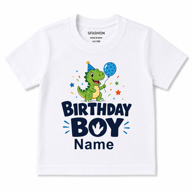 Personalized Birthday Boy Dinosaur T-Shirt for Kids