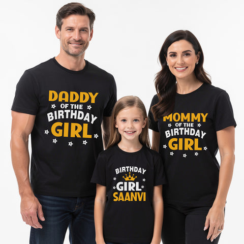 Custom Birthday Girl Family T-Shirt Set