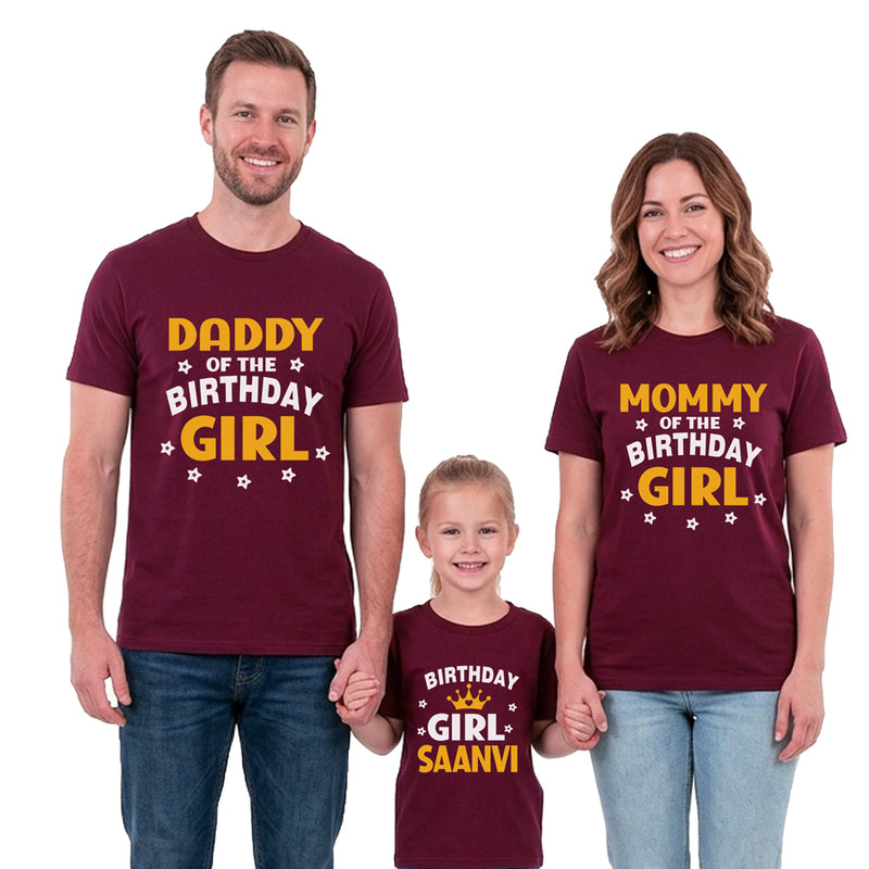 Custom Birthday Girl Family T-Shirt Set