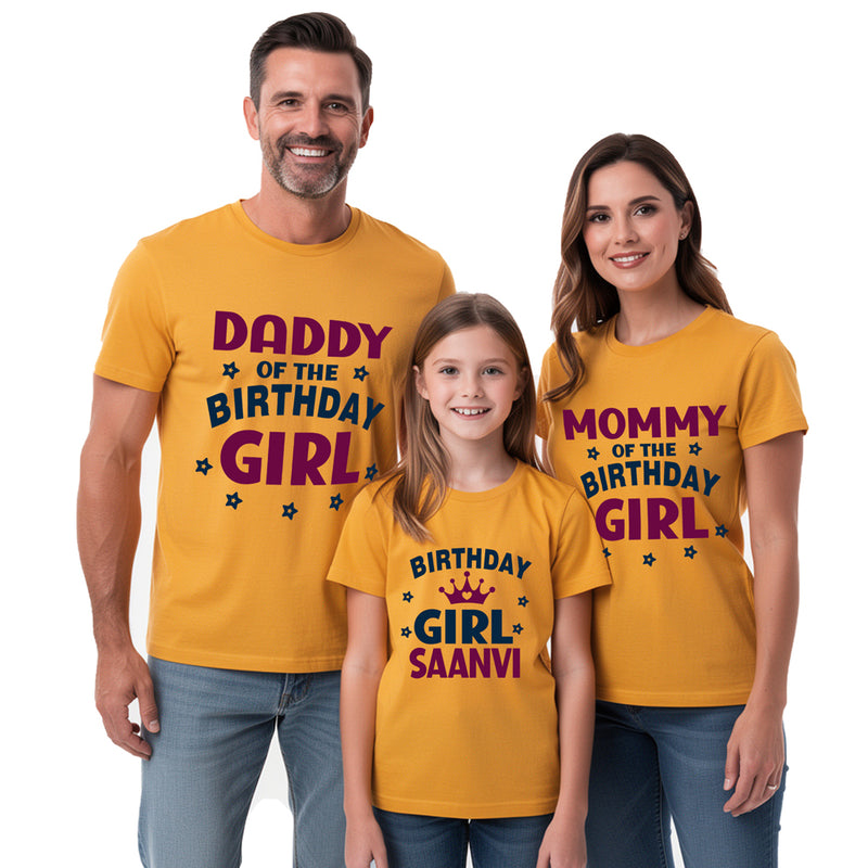 Custom Birthday Girl Family T-Shirt Set