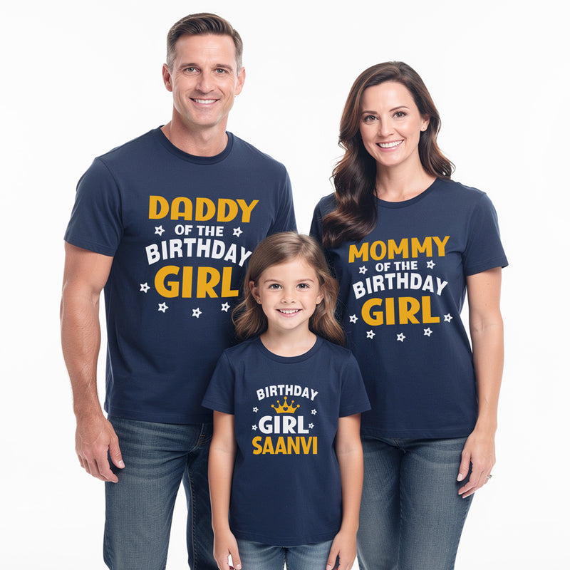 Custom Birthday Girl Family T-Shirt Set