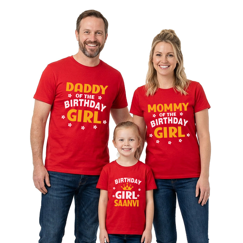 Custom Birthday Girl Family T-Shirt Set