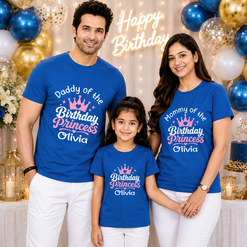 Birthday Princess T-shirts with Family Name Customized