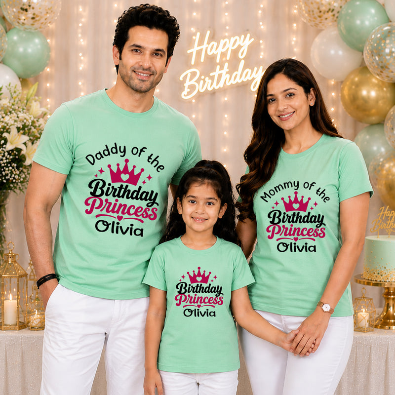 Birthday Princess T-shirts with Family Name Customized