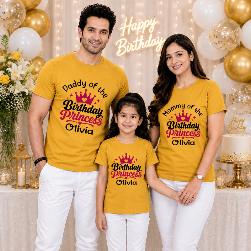Birthday Princess T-shirts with Family Name Customized