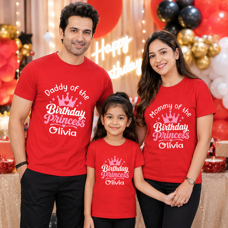 Birthday Princess T-shirts with Family Name Customized