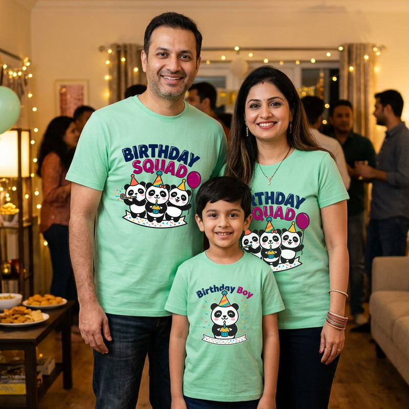 Birthday Squad Birthday Boy Panda theme t-shirts