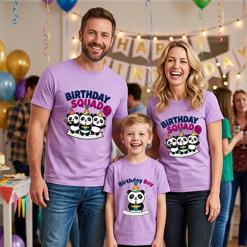 Birthday Squad Birthday Boy Panda theme t-shirts