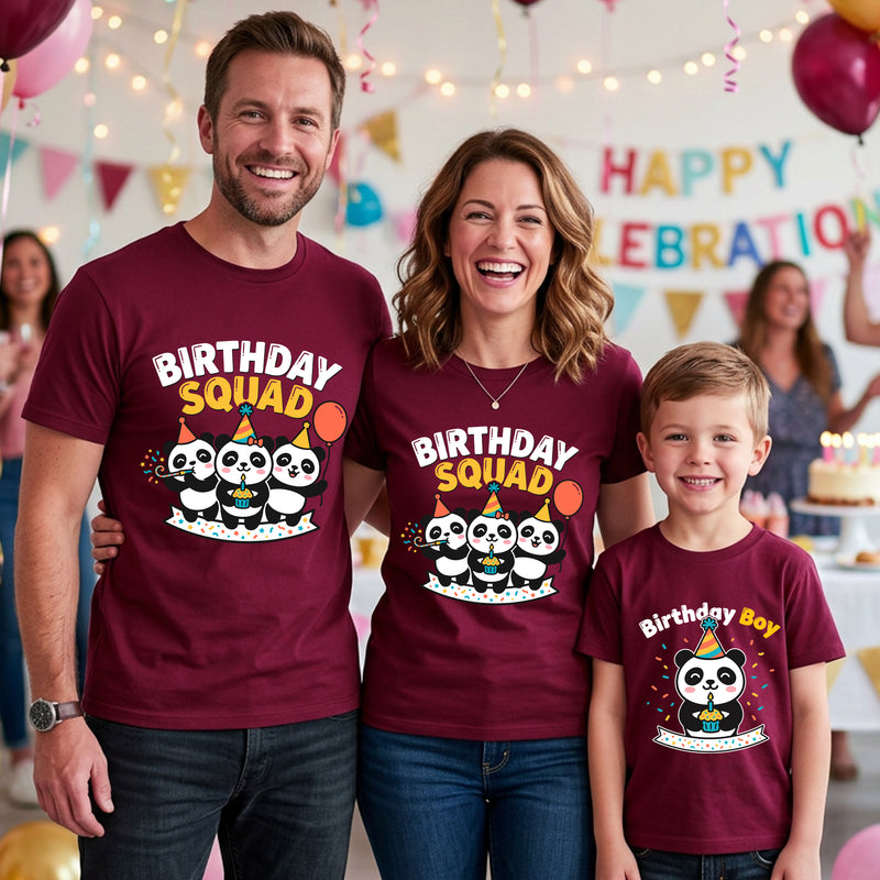 Birthday Squad Birthday Boy Panda theme t-shirts