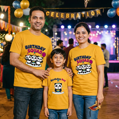 Birthday Squad Birthday Boy Panda theme t-shirts